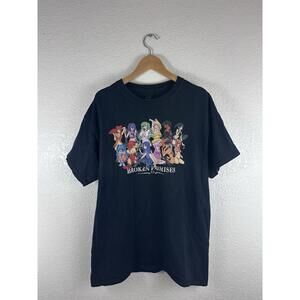 Broken Promises Anime Graphic T Shirt Mens Large Black Streetwear Goth Tee